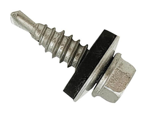 Forgefix Techfast Self-Drilling Stitching Hex Screw & Washer No.1 Tip 6.3 X 25Mm Box 100