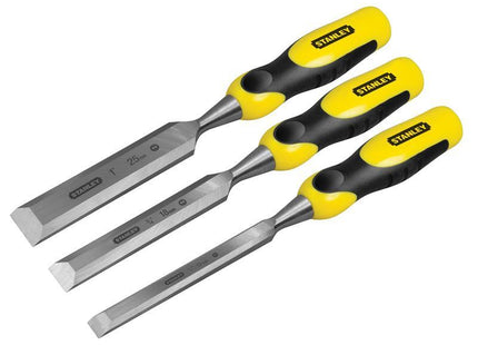 Stanley Tools Dynagrip Bevel Edge Chisel With Strike Cap Set Of 3