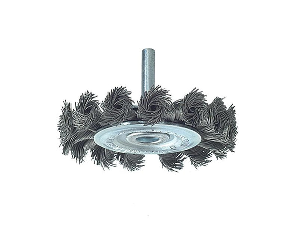 Lessmann Knotted Wheel Brush With Shank 75 X 8Mm 0.50 Steel Wire