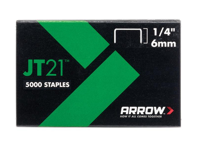 ARROW Jt21 T27 Staples 6Mm (1/4In) Box 5000