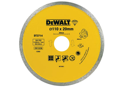 DEWALT Dt3714 Diamond Tile Blade 110 X 20Mm