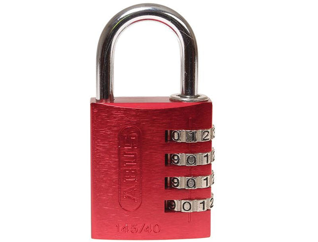 ABUS Mechanical 145/40 40Mm Aluminium Combination Padlock Red 48829