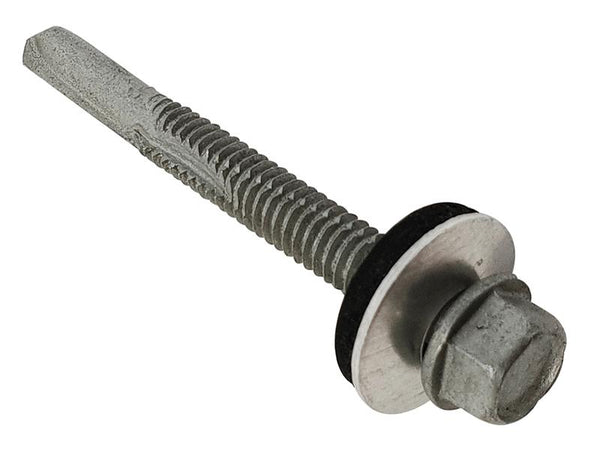 Forgefix Techfast Roofing Sheet To Steel Hex Screw & Washer No.5 Tip 5.5 X 80Mm Box 100