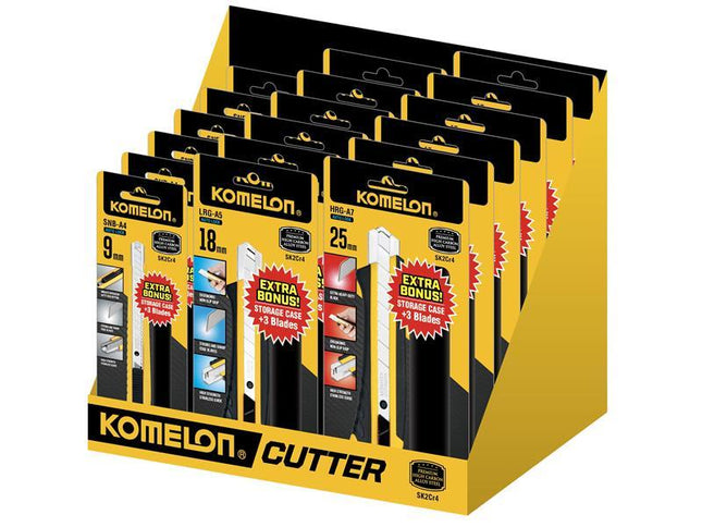 Komelon Snap Off Knife Counter Display Unit 18 Piece