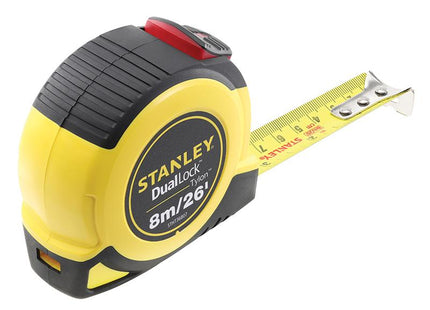 Stanley Tools Duallock Tylon Pocket Tape 8M/26Ft (Width 25Mm)