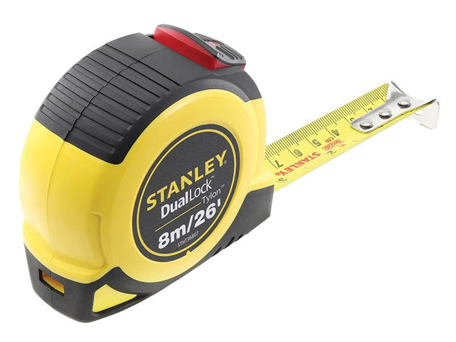 Stanley Tools Duallock Tylon Pocket Tape 8M/26Ft (Width 25Mm)