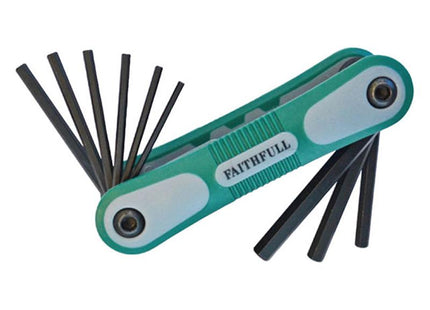 Faithfull Folding Hexagon Key Set Of 9 Imperial (5/64 - 1/4In)