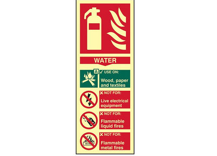 Scan Fire Extinguisher Composite Water - Photoluminescent 75 X 200Mm