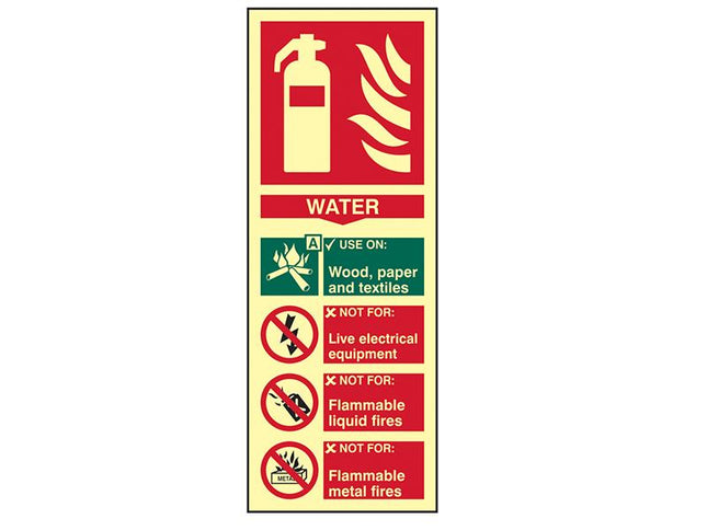 Scan Fire Extinguisher Composite Water - Photoluminescent 75 X 200Mm