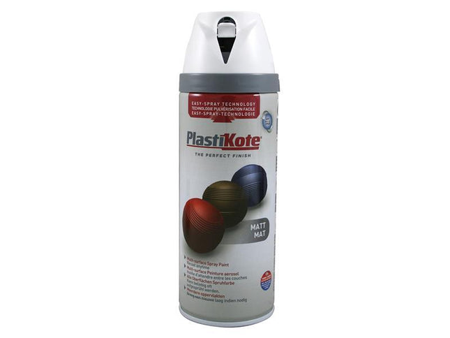 Plastikote Twist & Spray Matt Pure Brilliant White 400Ml