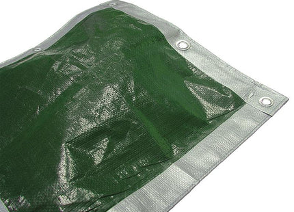 Faithfull Tarpaulin Green/ Silver Heavy-Duty 5.4 X 5.4M (18 X 18Ft)