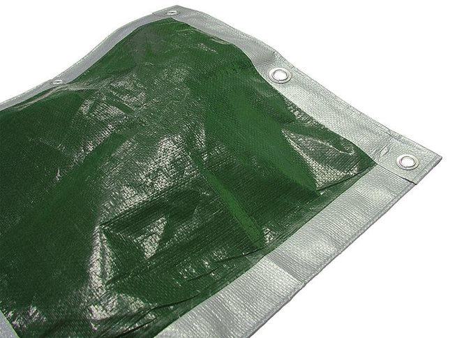 Faithfull Tarpaulin Green/ Silver Heavy-Duty 5.4 X 5.4M (18 X 18Ft)