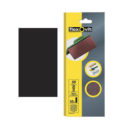 Flexovit 1/3 Sanding Sheets Plain Coarse Grit (Pack Of 10)