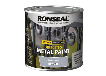 Direct to Metal Paint Steel Grey Matt 250ml