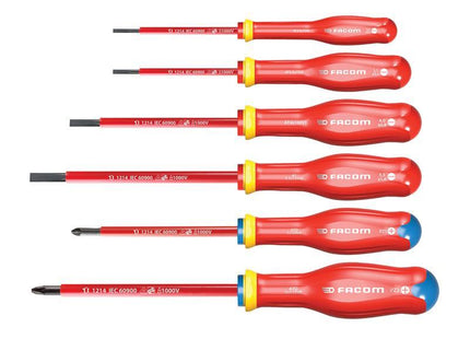 Facom Protwist VDE Screwdriver Set, 6 Piece SL/PZ