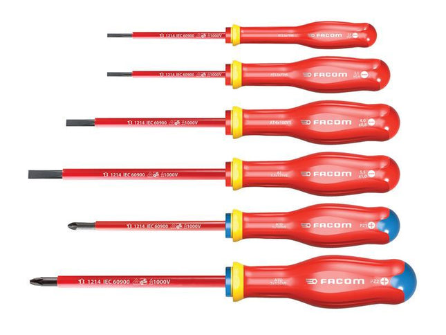 Facom Protwist VDE Screwdriver Set, 6 Piece SL/PZ