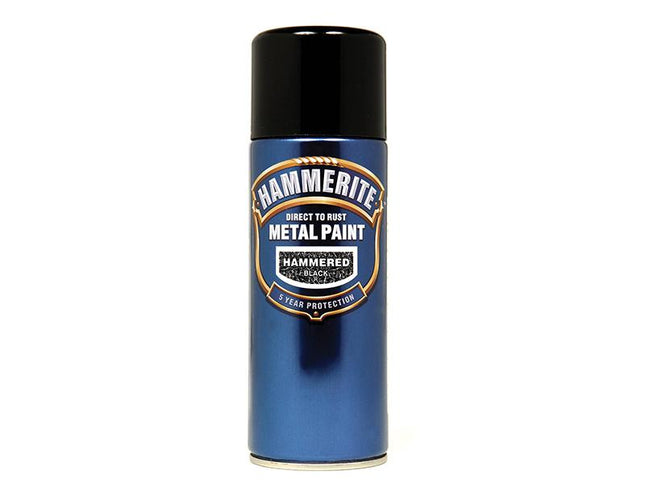 Hammerite Direct To Rust Hammered Finish Aerosol Black 400Ml