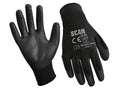 Scan Black Pu Coated Gloves - Large (Size 9) (Pack 12)