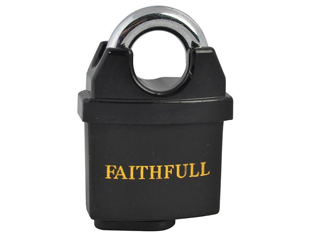 Faithfull Pvc Coated Brass Padlock 50Mm