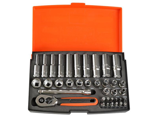 Bahco Sl25L Socket Set Of 37 Metric 1/4In Deep Drive