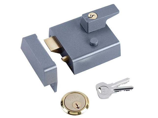 Yale Locks P1 Double Security Nightlatch 60Mm Backset Dmg Dark Grey Finish Visi