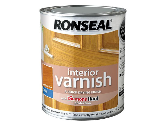 Ronseal Interior Varnish Quick Dry Satin Antique Pine 250Ml