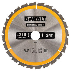 DEWALT Dt1952 Stationary Construction Circular Saw Blade 216 X 30Mm X 24T Atb/Neg