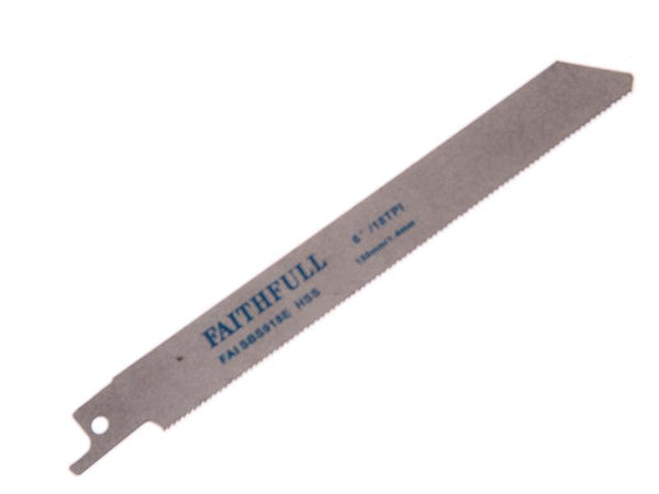 Faithfull S918E Sabre Saw Blade Metal 150Mm 18 Tpi (Pack Of 5)