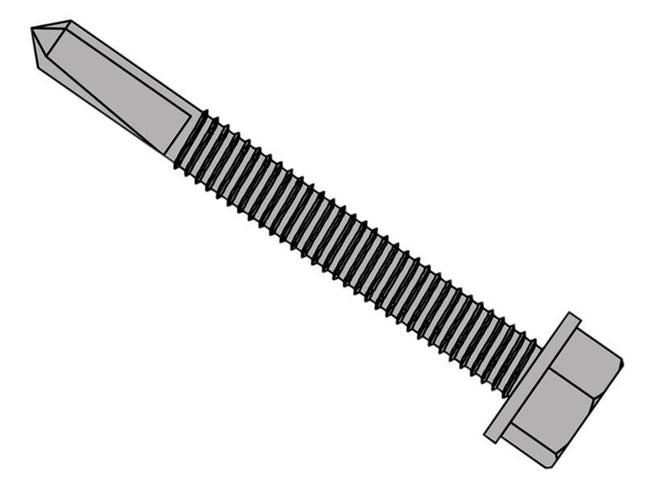 Forgefix Techfast Roofing Sheet To Steel Hex Screw No.5 Tip 5.5 X 100Mm Box 100