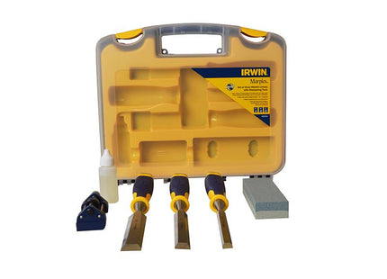 Irwin Marples Ms500 Protouch All-Purpose Chisel Set, 3 Piece Plus Sharpening Kit