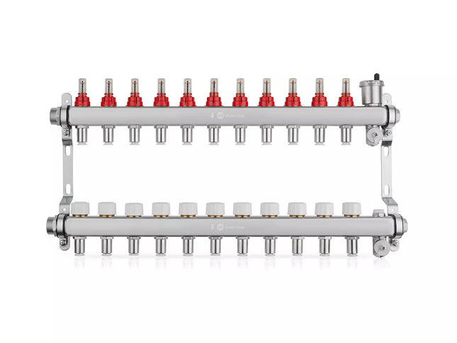 John Guest Speedfit Lowfit 11 Port Manifold Stainless Steel (12mm Connections)