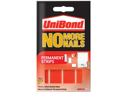 Unibond No More Nails Permanent Pads 19Mm X 40Mm (Pack Of 10)
