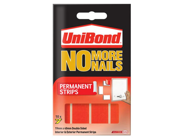 Unibond No More Nails Permanent Pads 19Mm X 40Mm (Pack Of 10)