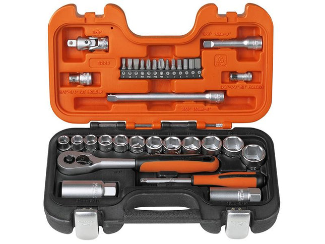 Bahco S330 Socket Set Of 34 Metric 1/4In & 3/8In Drive