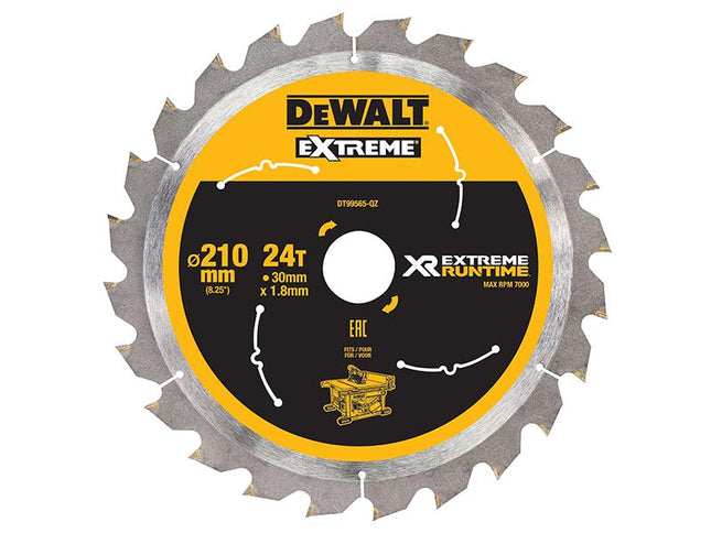 DEWALT Flexvolt Xr Table Saw Blade 210 X 30Mm X 24T