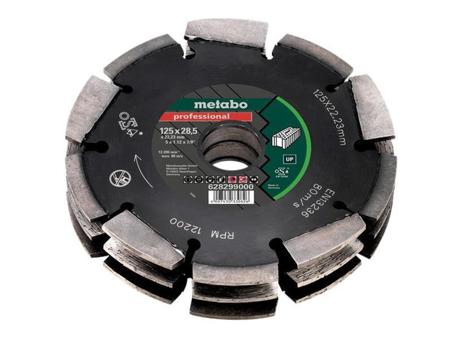 metabo 3 Row Professional Up Wall Chaser Blade 125 X 28.5 X 22.23Mm