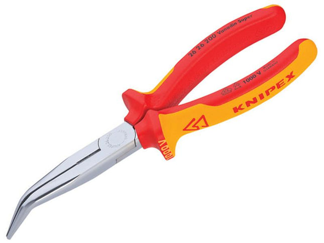 KNIPEX Vde Long Bent Snipe Nose Side Cutting Pliers 200Mm