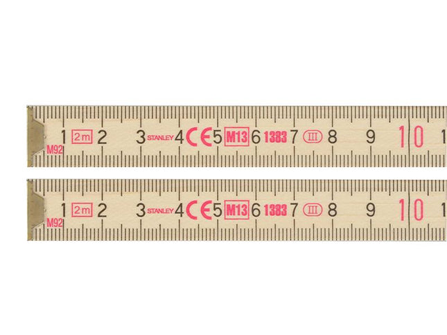 Stanley Tools Wooden Folding Rule 2M