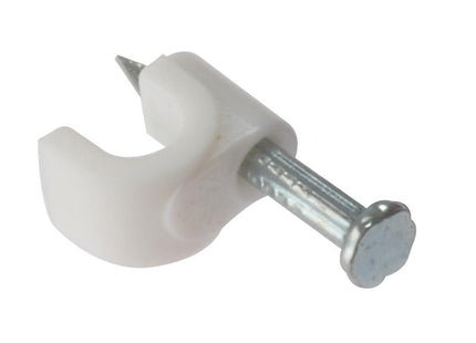 Forgefix Cable Clip Round White 6-7Mm Box 100