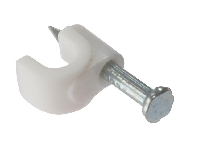 Forgefix Cable Clip Round White 6-7Mm Box 100