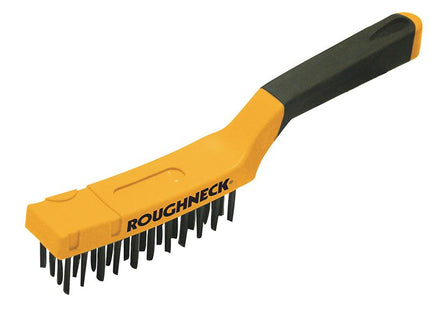 Roughneck Carbon Steel Wire Brush Soft Grip 300Mm (12In) - 4 Row