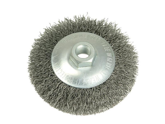 Lessmann Conical Bevel Brush 100Mm M14 Bore 0.35 Steel Wire