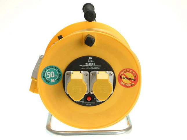 Masterplug Cable Reel 50M 16A 110V Thermal Cut-Out