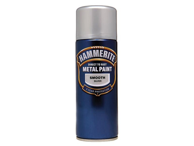 Hammerite Direct To Rust Smooth Finish Aerosol Silver 400Ml