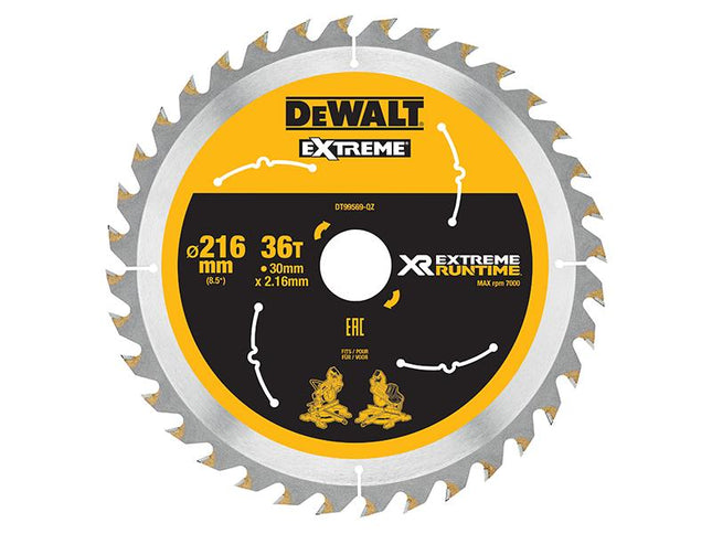 DEWALT Flexvolt Xr Circular Saw Blade 216 X 30Mm X 36T