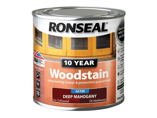 Ronseal 10 Year Woodstain Deep Mahogany 250Ml