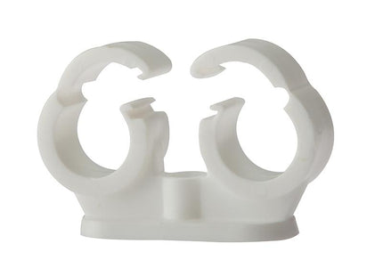 Forgefix Pipe Clip Double Cliplock 22Mm Box 50