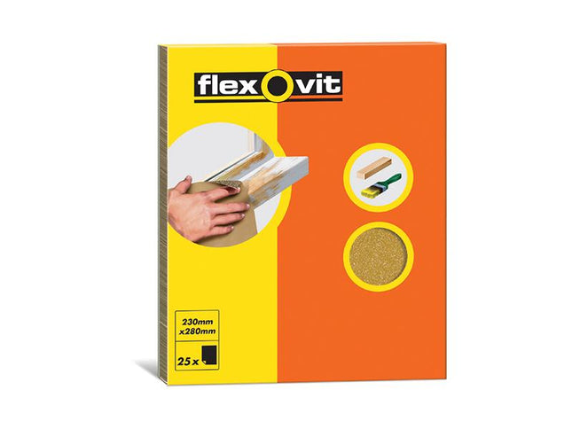 Flexovit Glasspaper Sanding Sheets 230 X 280Mm Grade 1 (25)