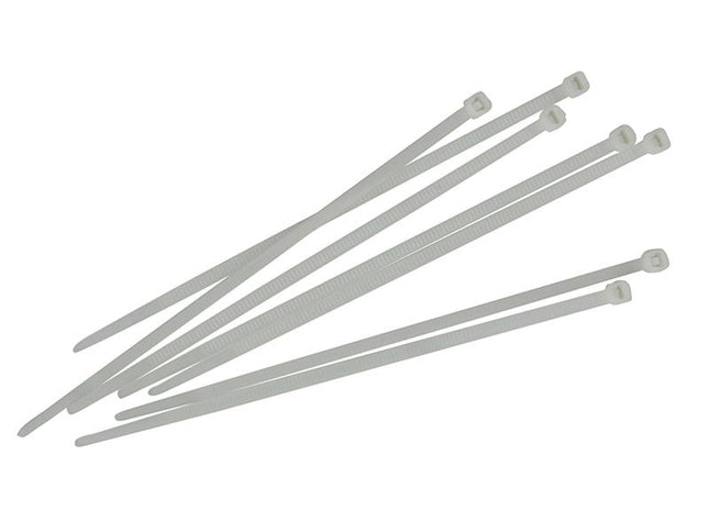 Faithfull Cable Ties White 3.6 X 200Mm (Pack 100)