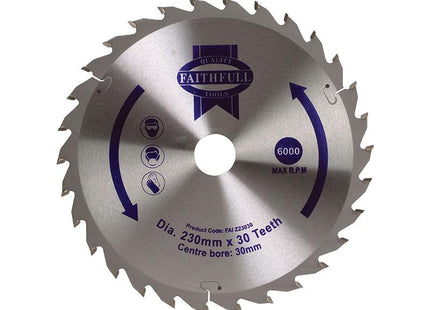 Faithfull Tct Circular Saw Blade 230 X 30Mm X 30T Pos